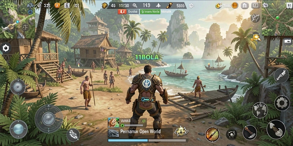 Tampilan gameplay Open World 11BOLA yang menakjubkan dan interaktif.