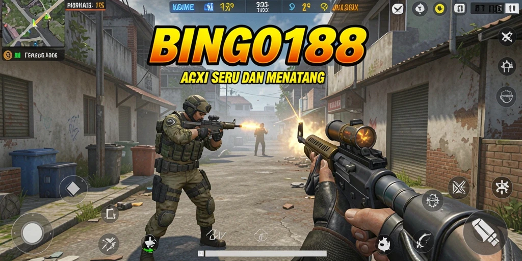 Tampilan gameplay BINGO188 dengan aksi FPS yang menegangkan.