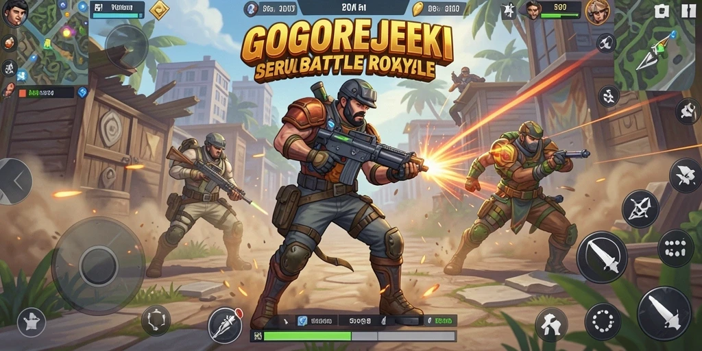 Gameplay seru GOGOREJEKI dalam pertempuran Battle Royale.