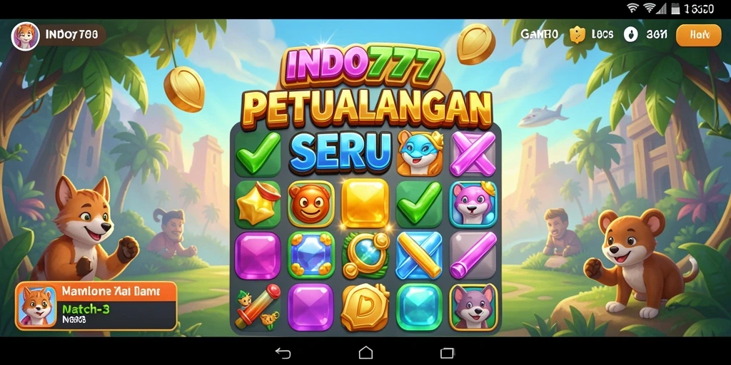 Tampilan seru gameplay INDO777 dalam kategori Match-3.