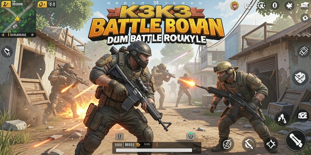 Tangkapan layar gameplay K3K3 menunjukkan aksi bertempur yang mendebarkan.