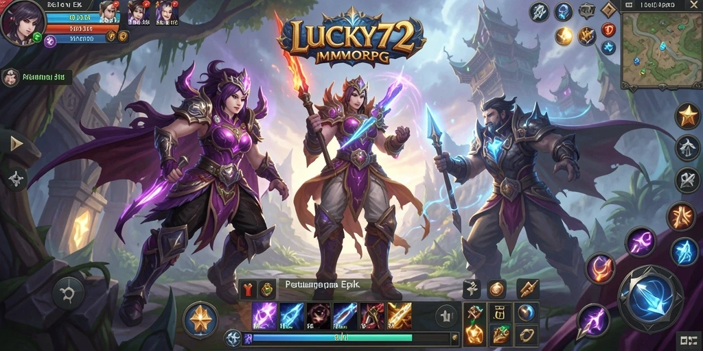 Screenshot gameplay menunjukkan aksi mendebarkan di LUCKY72.