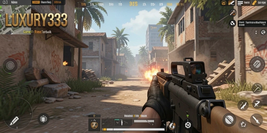 Tampilan gameplay mendebarkan dari LUXURY333, aksi FPS yang seru.