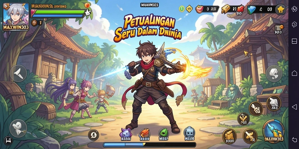 Tampilan gameplay seru dalam dunia Anime MAXWIN303.