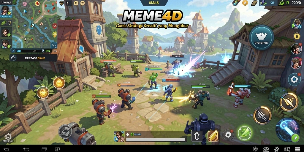 Tampilan gameplay menarik dari MEME4D dengan grafik yang cerah.