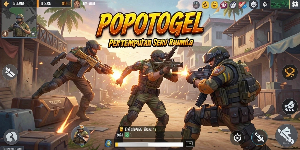 Tampilan gameplay intense dari pertempuran di POPOTOGEL.