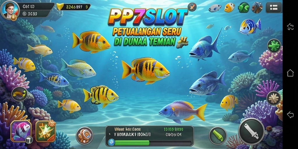 Tampilan menawan dari gameplay PP7SLOT saat menembak ikan.
