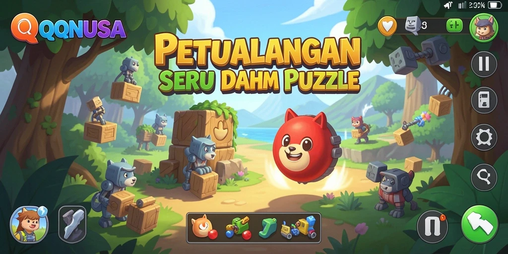 Tampilan gameplay QQNUSA yang seru dan menantang dalam puzzle.