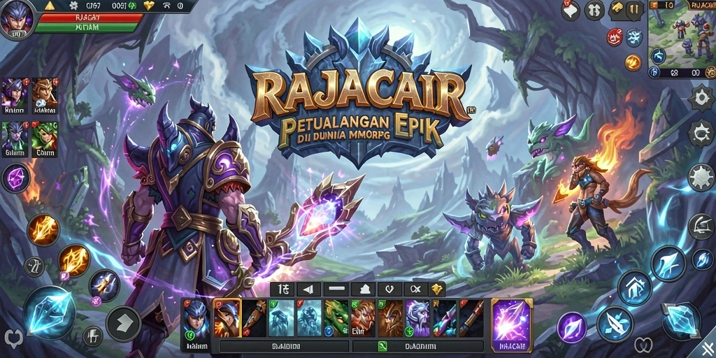 Tampilan gameplay menarik dari RAJACAIR dengan pertarungan seru dan karakter khas.