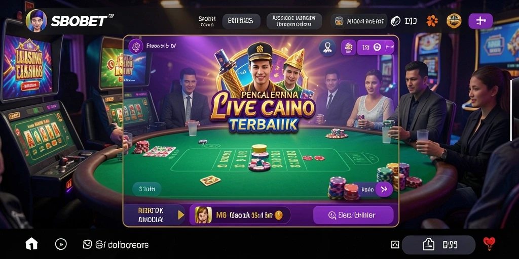 Tampilan gameplay Live Casino yang mengesankan dan interaktif.