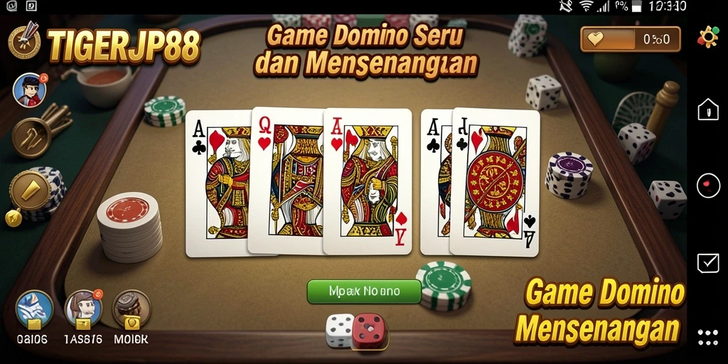 Tampilan gameplay domino di TIGERJP88 yang menarik dan interaktif.