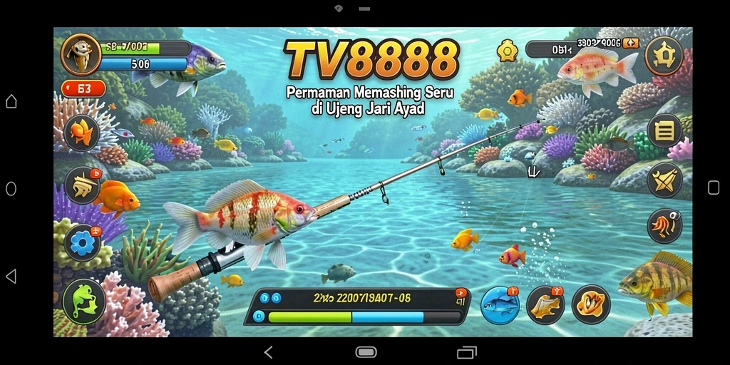 Tampilan gameplay TV888 yang menarik saat memancing di berbagai lokasi.