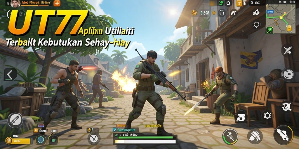Tampilan utama aplikasi UT77 yang sederhana dan intuitif.